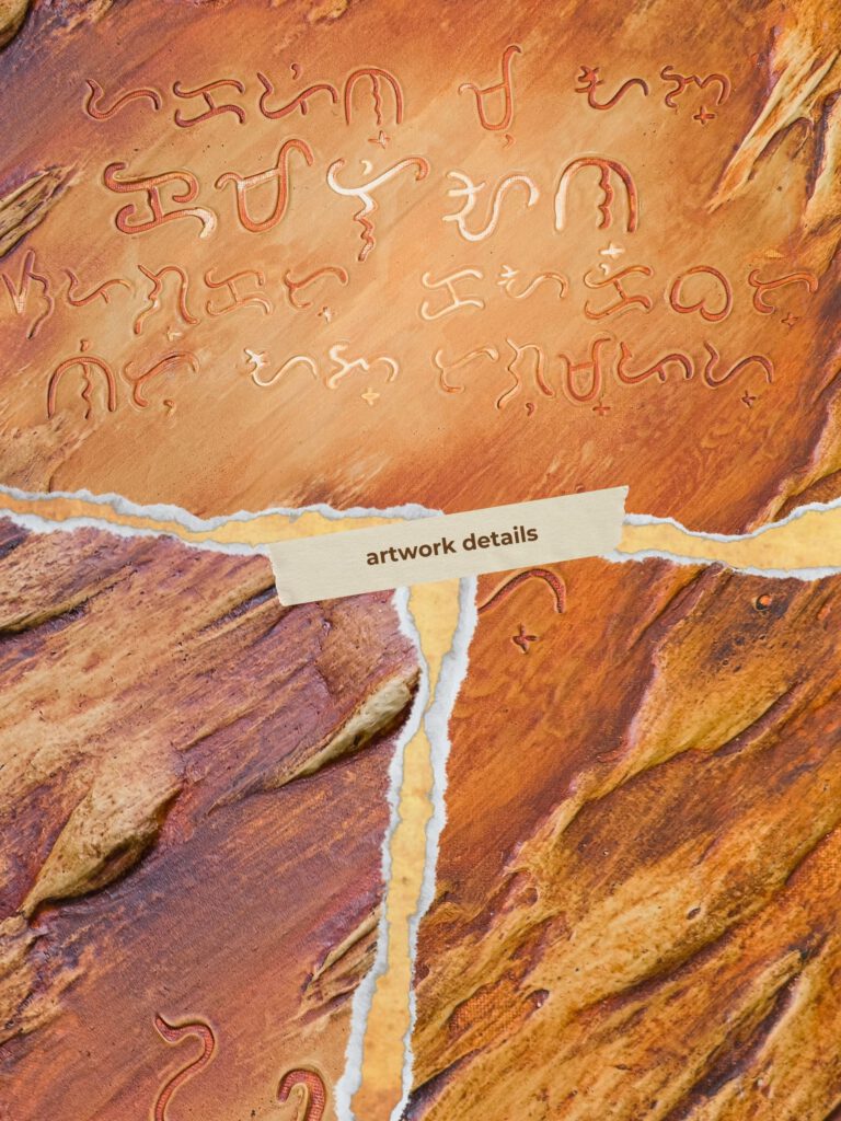 Title: Kamalian by Den Argao

Textured acrylic artwork by Den Argao, inspired by Baybayin - the ancient Filipino script. This piece represents Filipino culture, heritage, and identity through thick layered textures that resemble ancient writing on stone. A modern Filipino artwork celebrating Pinoy pride and the revival of our ancestral script.Textured acrylic artwork by Den Argao, inspired by Baybayin - the ancient Filipino script. This piece represents Filipino culture, heritage, and identity through thick layered textures that resemble ancient writing on stone. A modern Filipino artwork celebrating Pinoy pride and the revival of our ancestral script.