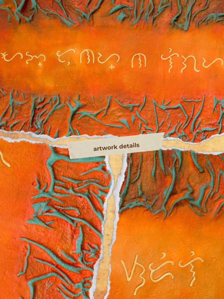 Title: Ligaya by Den Argao

Textured acrylic artwork by Den Argao, inspired by Baybayin - the ancient Filipino script. This piece represents Filipino culture, heritage, and identity through thick layered textures that resemble ancient writing on stone. A modern Filipino artwork celebrating Pinoy pride and the revival of our ancestral script.