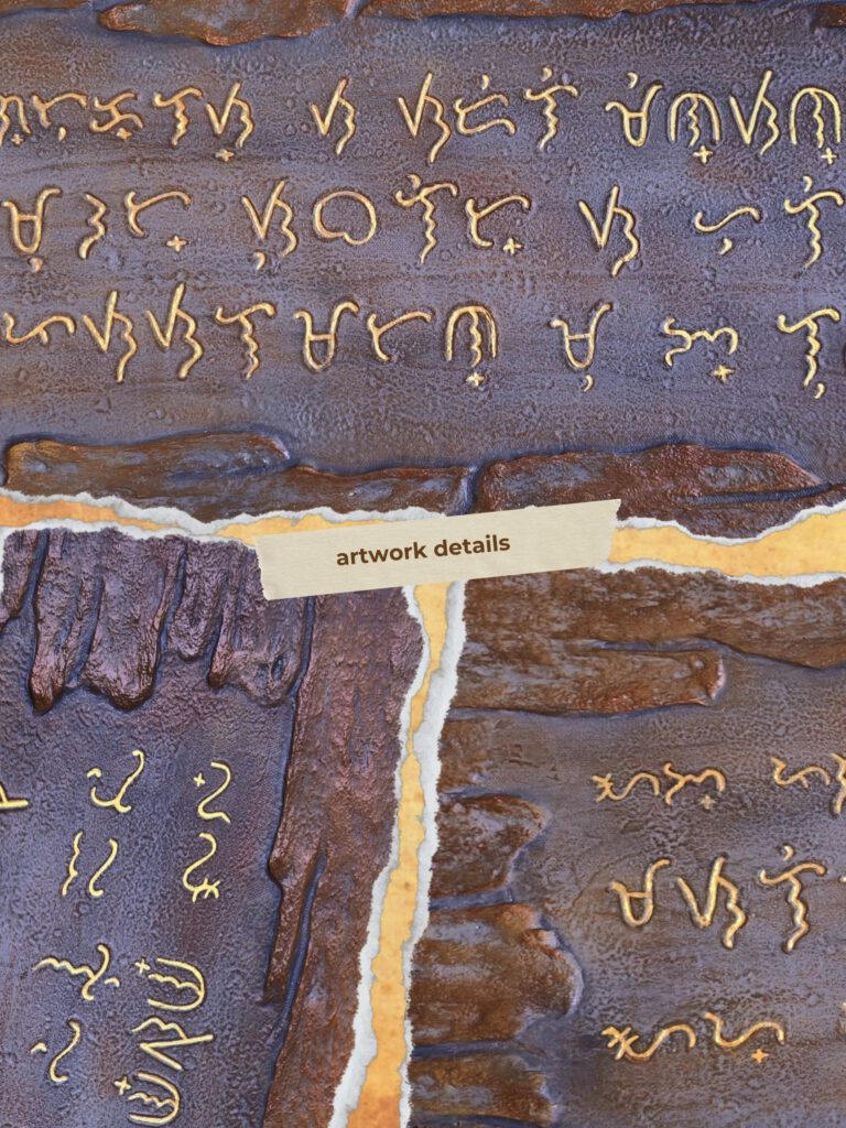 Title: Pagtuklas by Den Argao

Textured acrylic artwork by Den Argao, inspired by Baybayin - the ancient Filipino script. This piece represents Filipino culture, heritage, and identity through thick layered textures that resemble ancient writing on stone. A modern Filipino artwork celebrating Pinoy pride and the revival of our ancestral script.